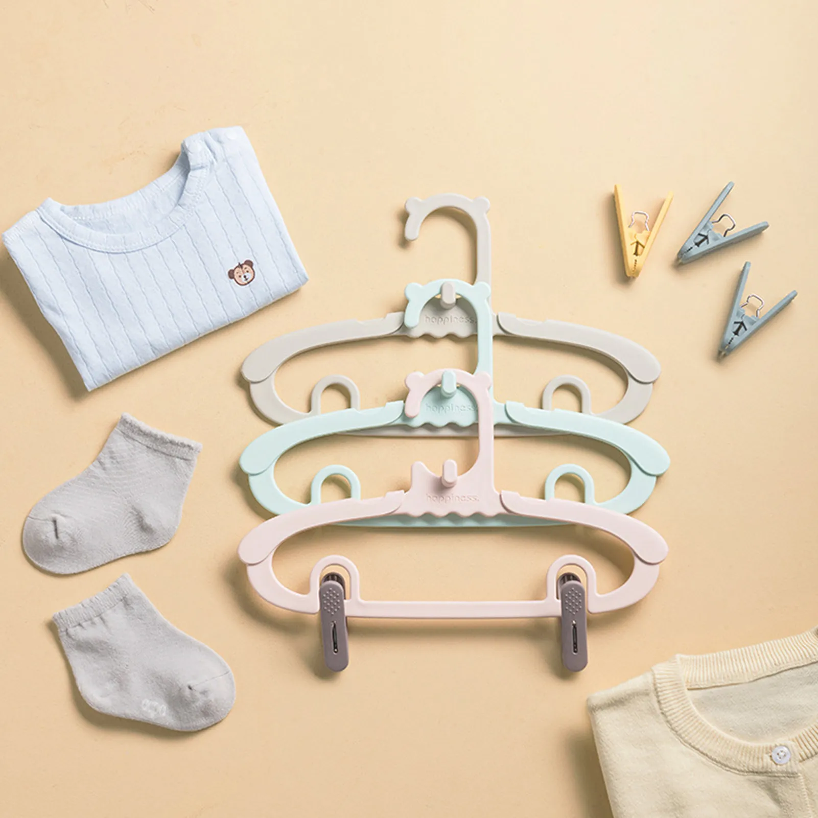 Adjustable Kids Clothes Hanger - Baby Clothing Hanging Rack ulasan dan harga