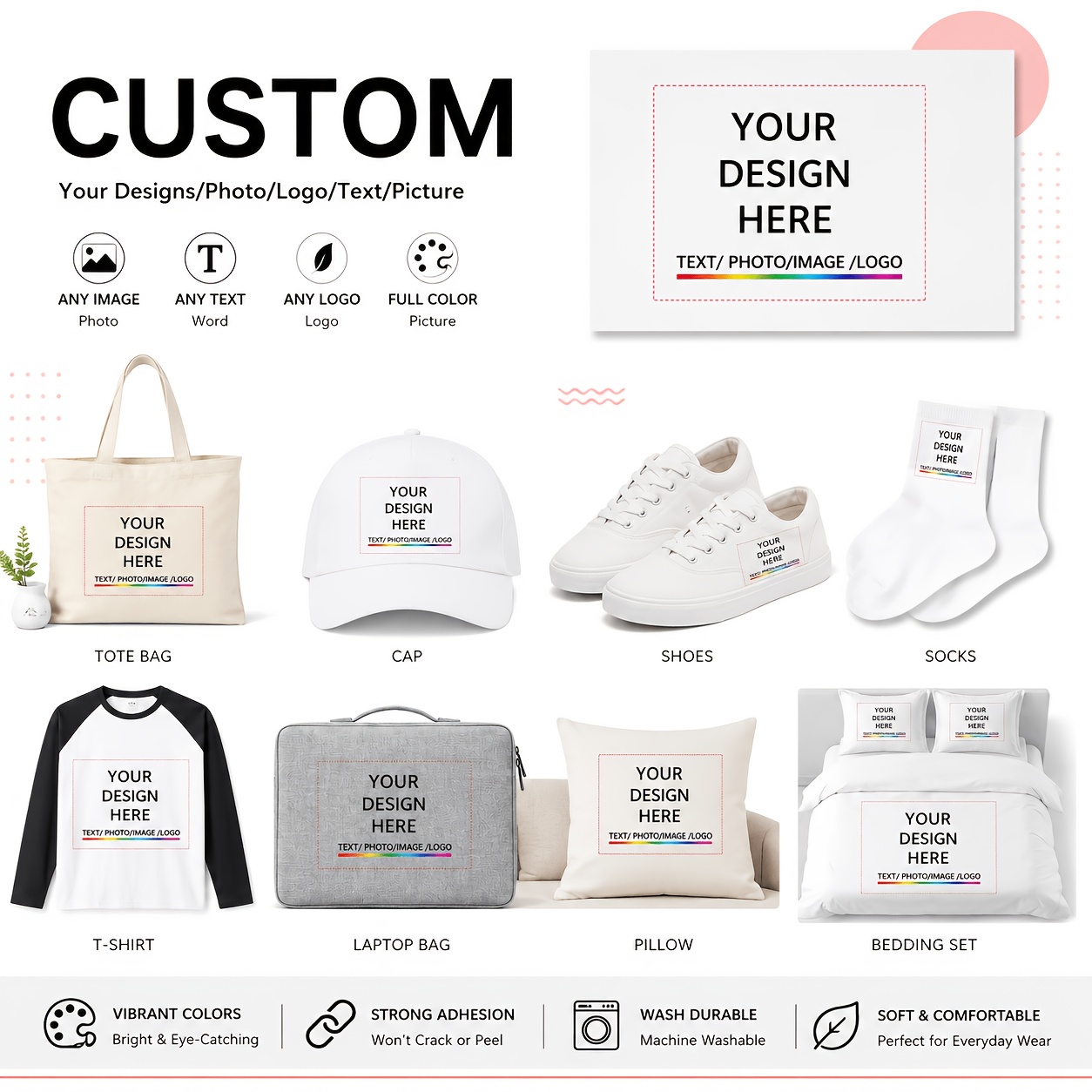 6PCS Custom DTF Heat Transfers - Baby Clothing Usa ulasan dan harga